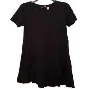 Logo by Lori Goldstein Black Pocket Front Blouse Size XXS